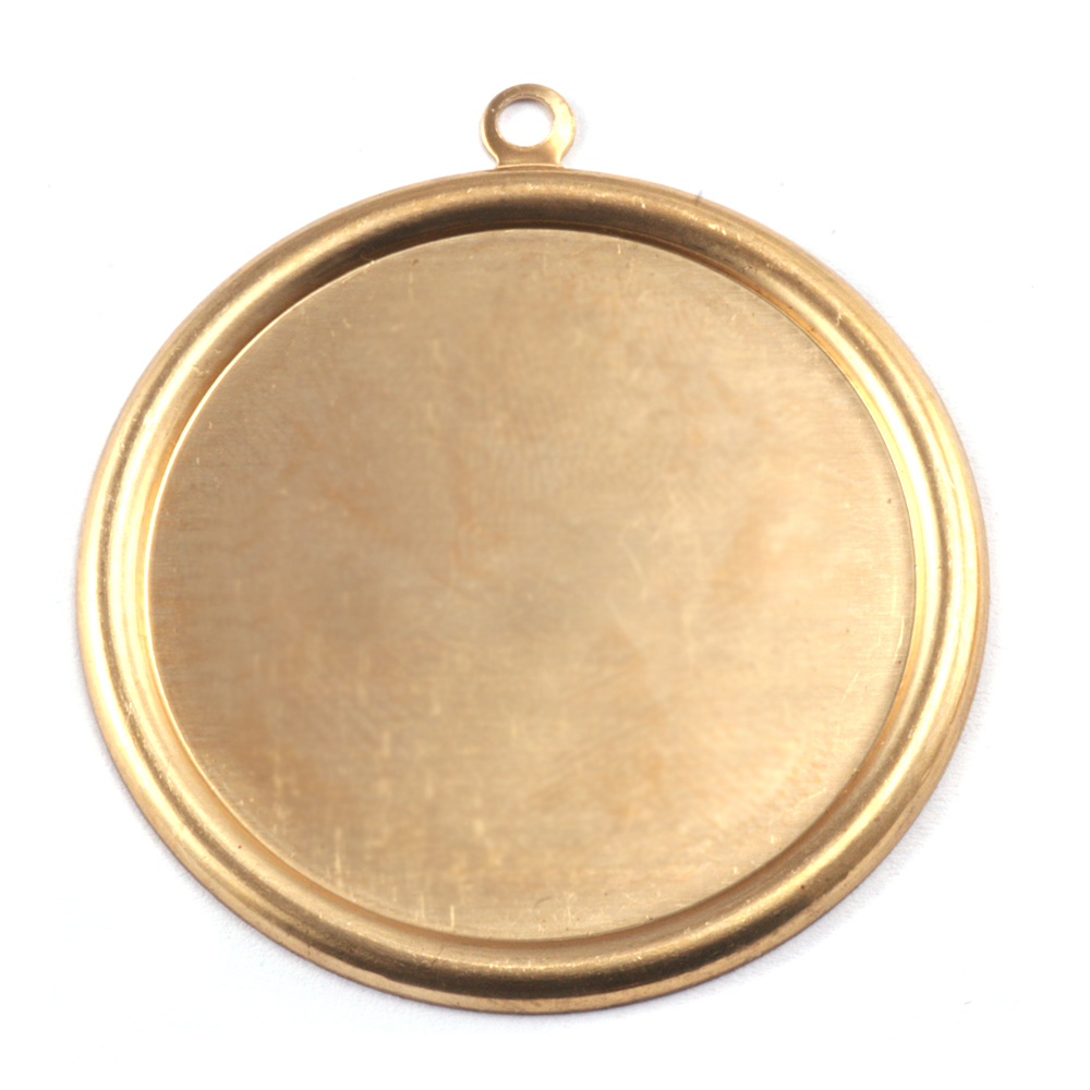 Metal Stamping Blanks Brass 1 1/2" (38mm) Pressed Circle w/Raised Edge